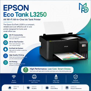 Epson EcoTank L3250 A4 Wi‑Fi All‑in‑One Ink Tank Printer – Print | Scan | Copy | Wireless Ink Tank Printer