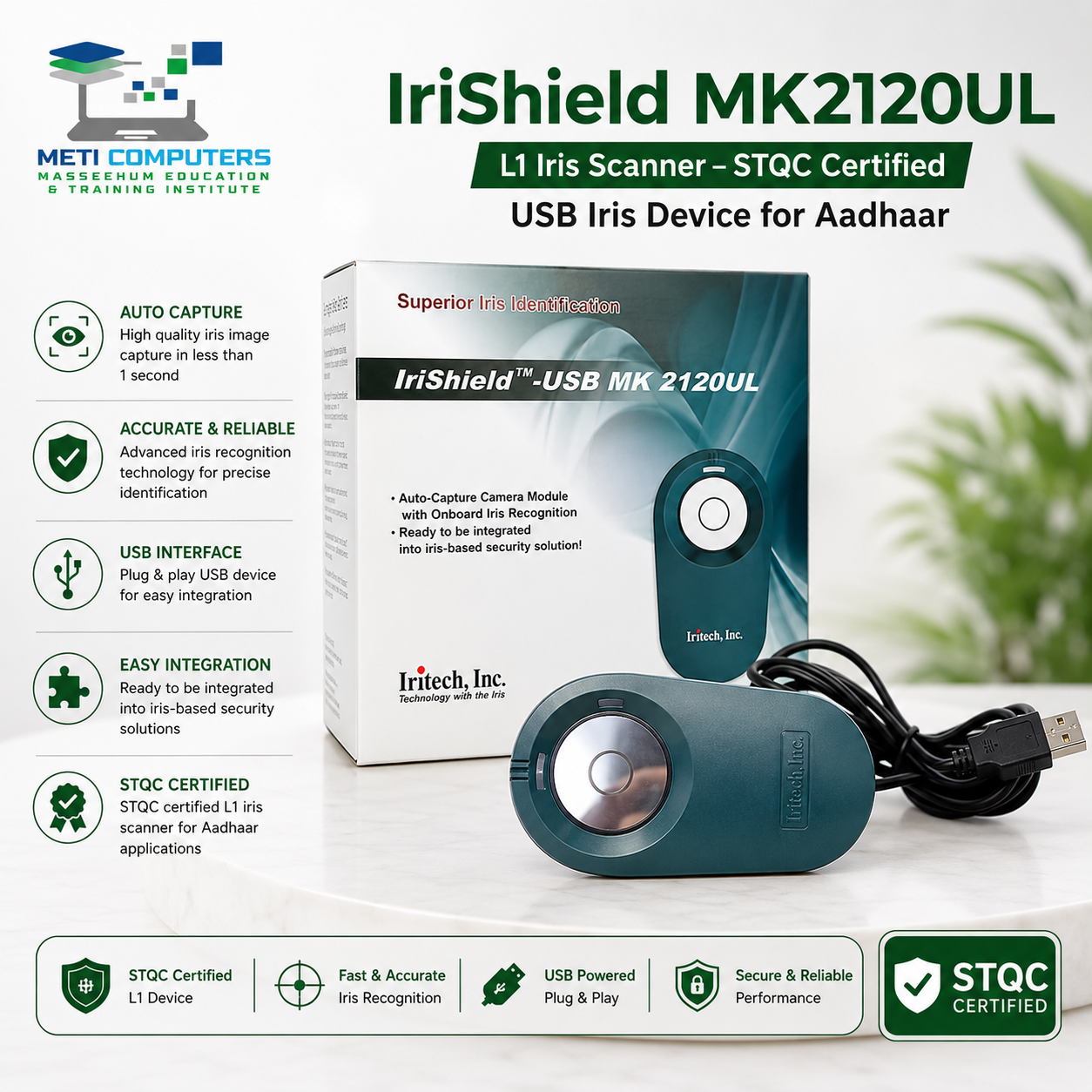 IriShield MK2120UL L1 USB Iris Scanner | STQC Certified - Image 2